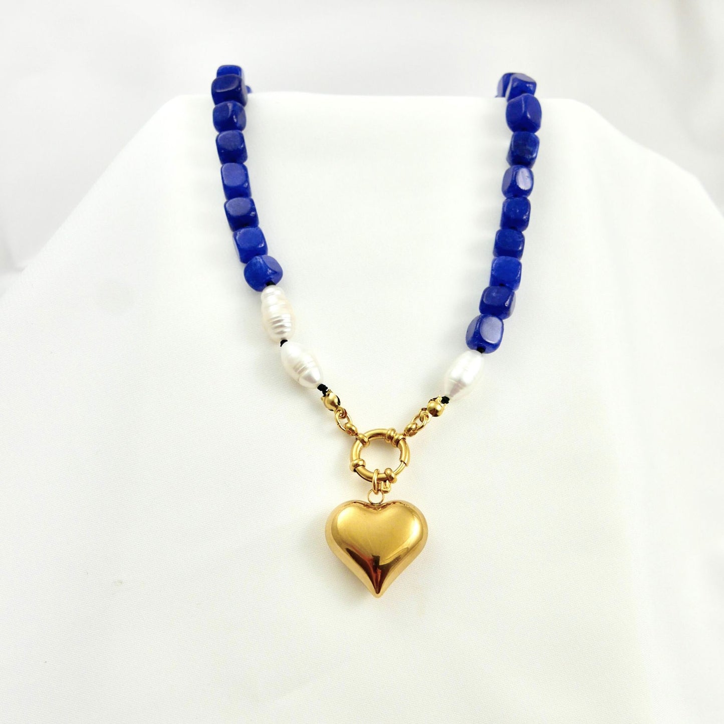 SUNSET • Navy Heart necklace