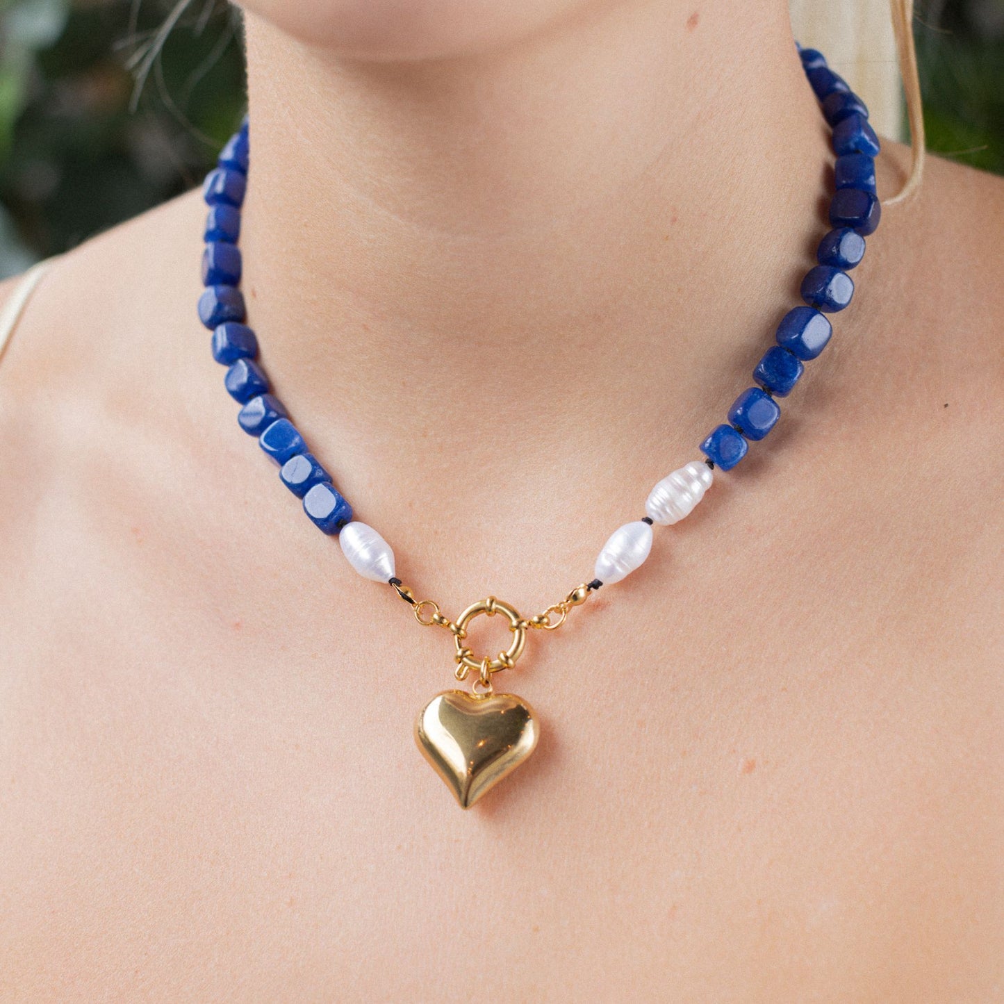 SUNSET • Collier Coeur Navy