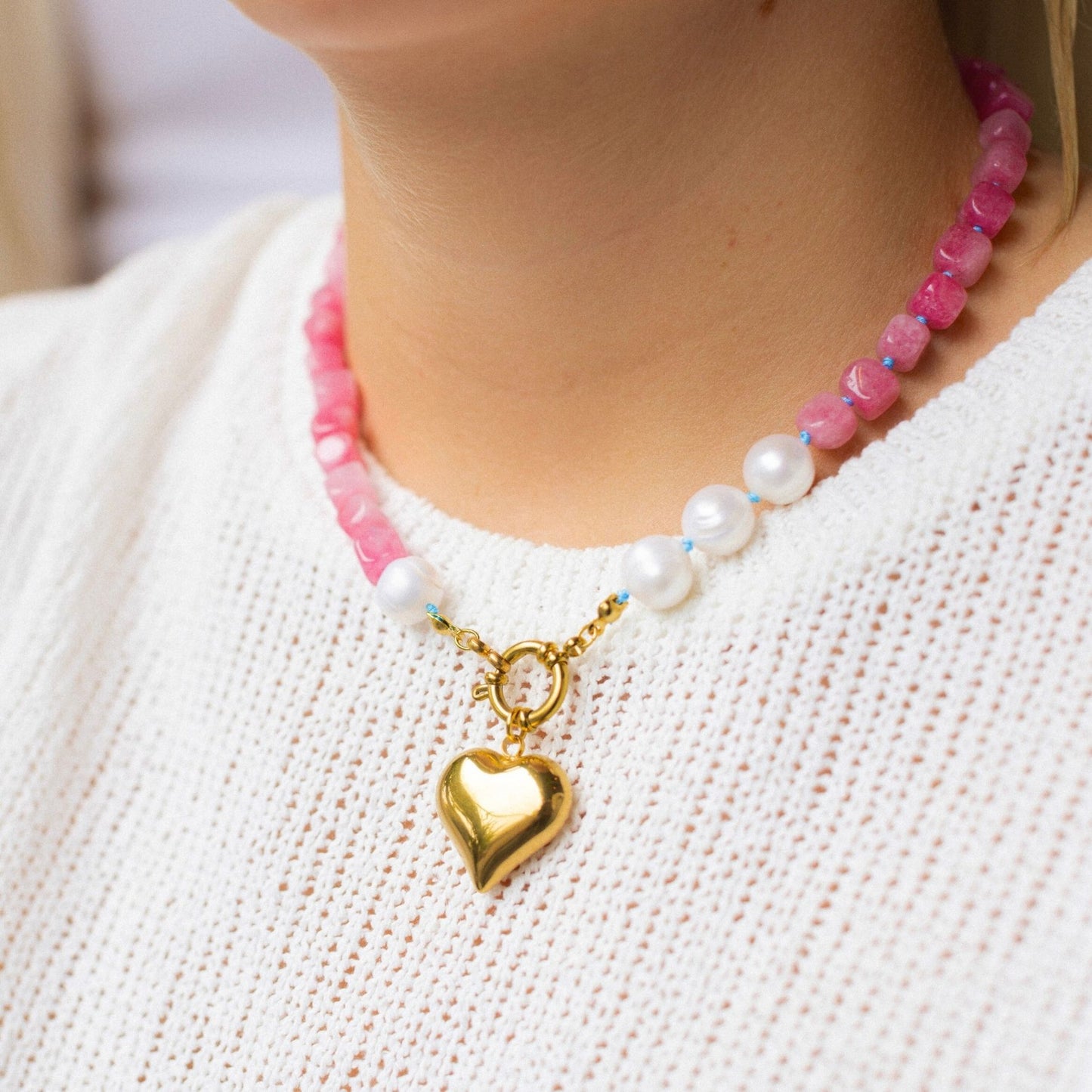 SUNSET • Blush Heart necklace