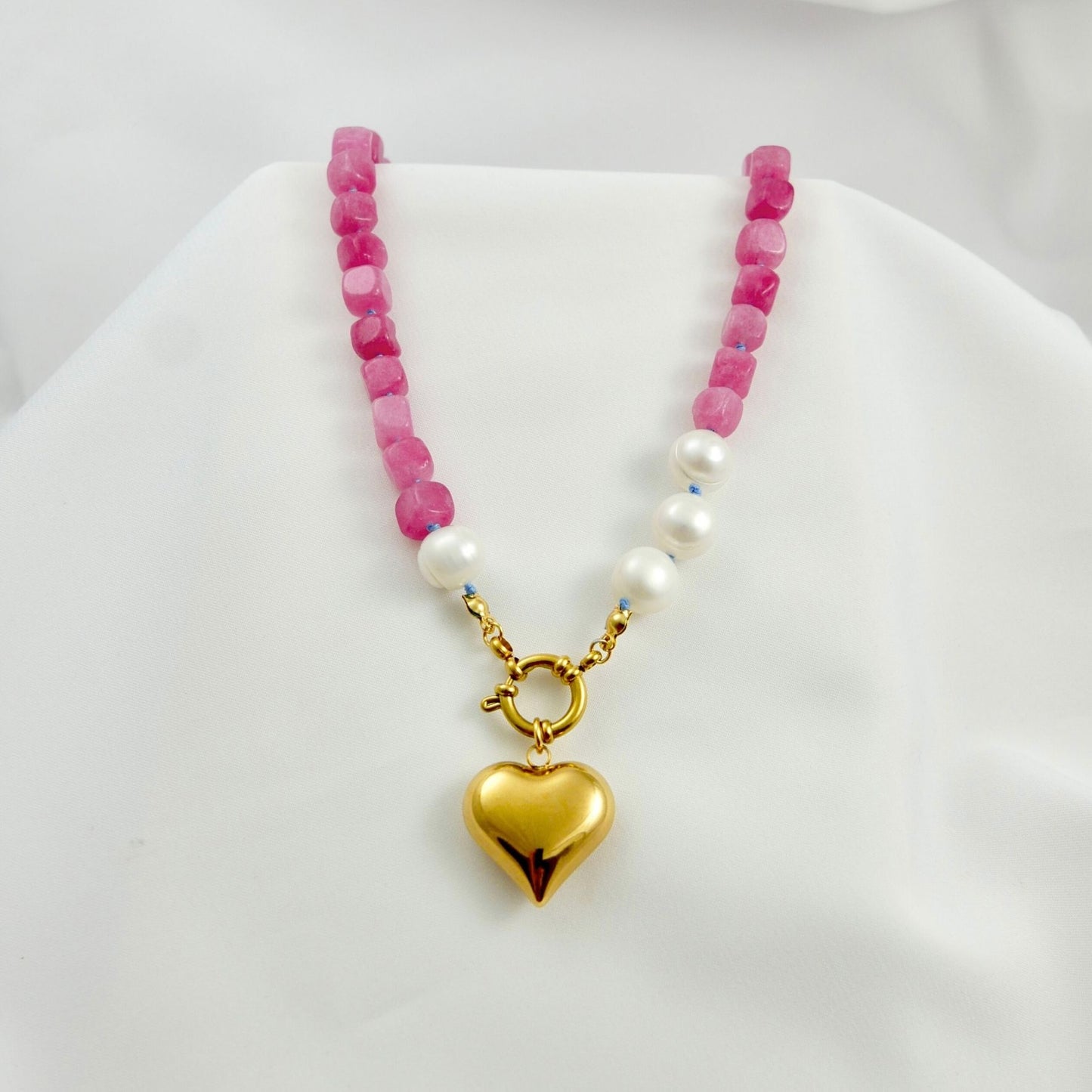 SUNSET • Blush Heart necklace