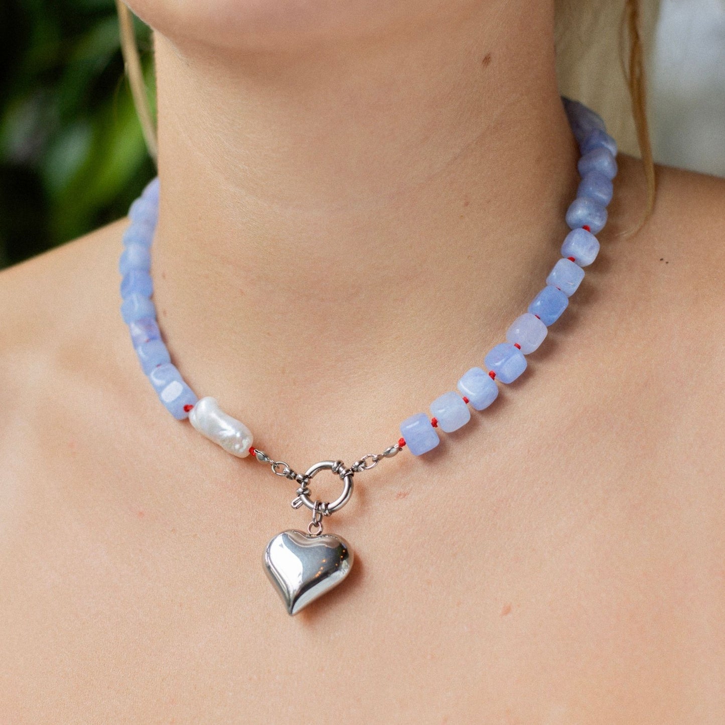 SUNSET • Azure Heart necklace